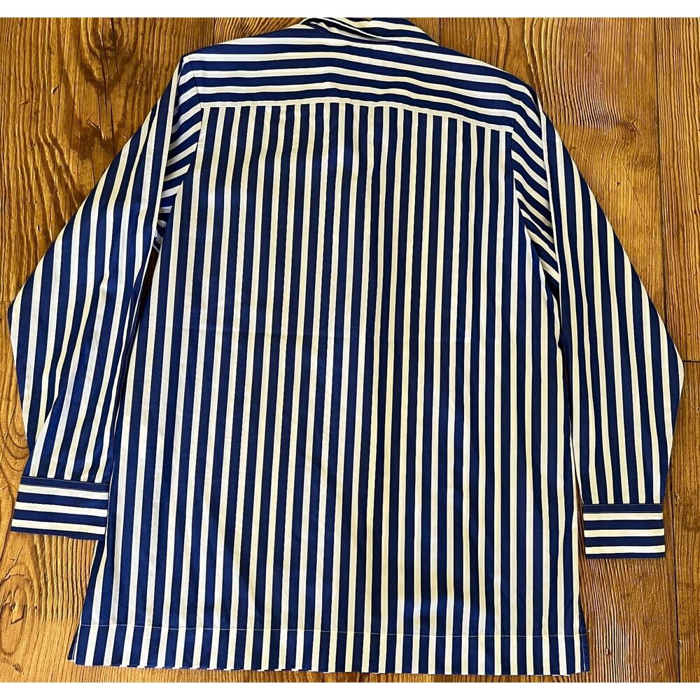 Lauren Ralph Lauren Women's Long Sleeve Blue White Stripe Shirt Size PL NWT - Picture 12 of 16